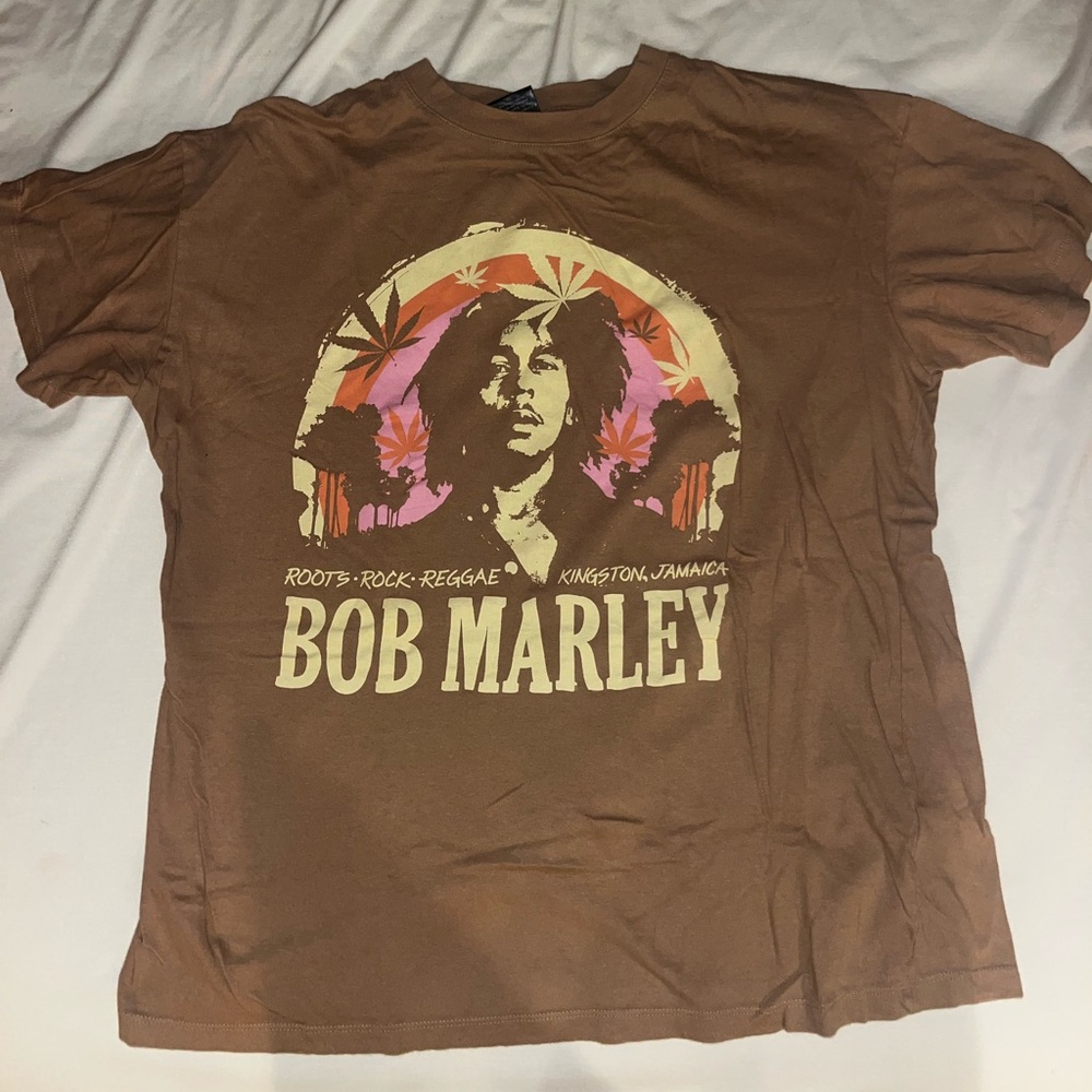 Bob Marley Brown Graphic T-Shirt
